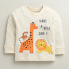 Beige Boys Full Sleeves Cotton T-Shirt & Pyjama Set