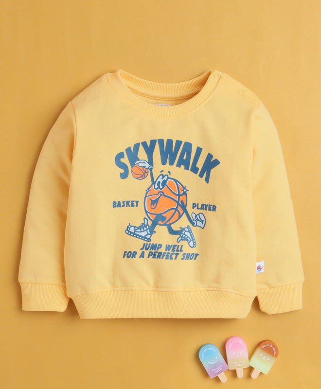 Yellow Boys Full Sleeves Cotton Sweatshirt