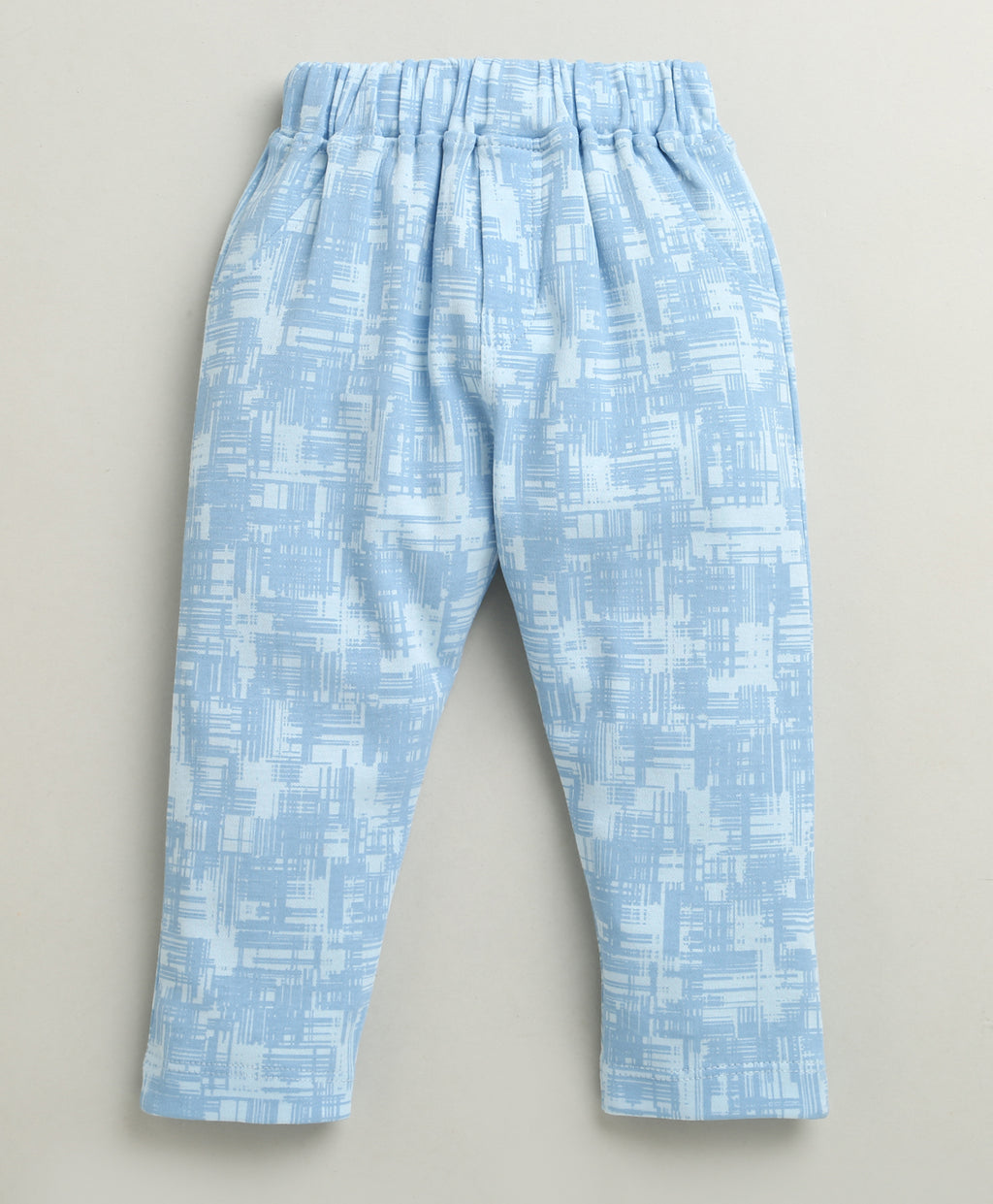 Bumzee Sky Blue & White Abstract Print Formal Set, Full Sleeves, 100% Cotton