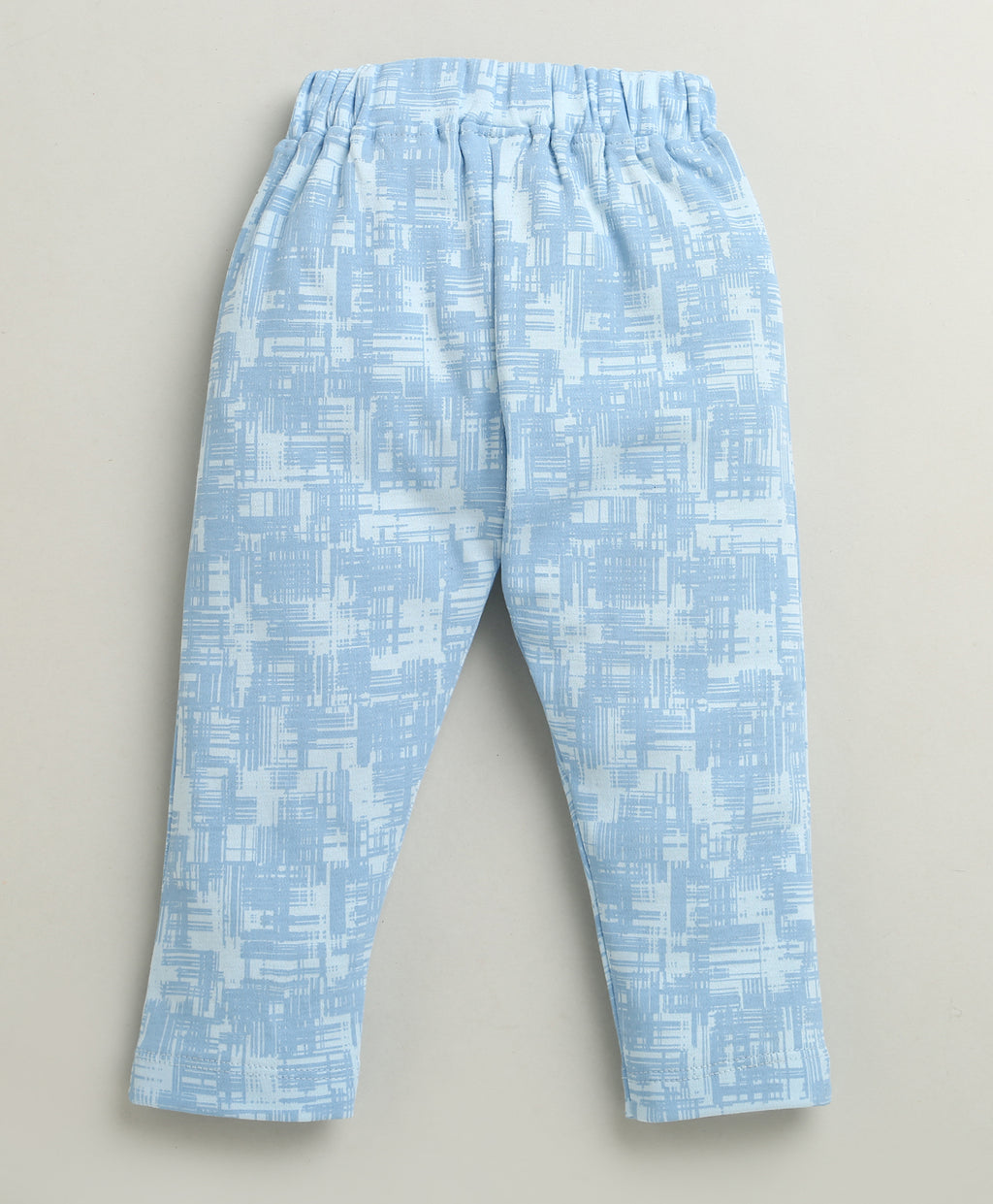 Bumzee Sky Blue & White Abstract Print Formal Set, Full Sleeves, 100% Cotton