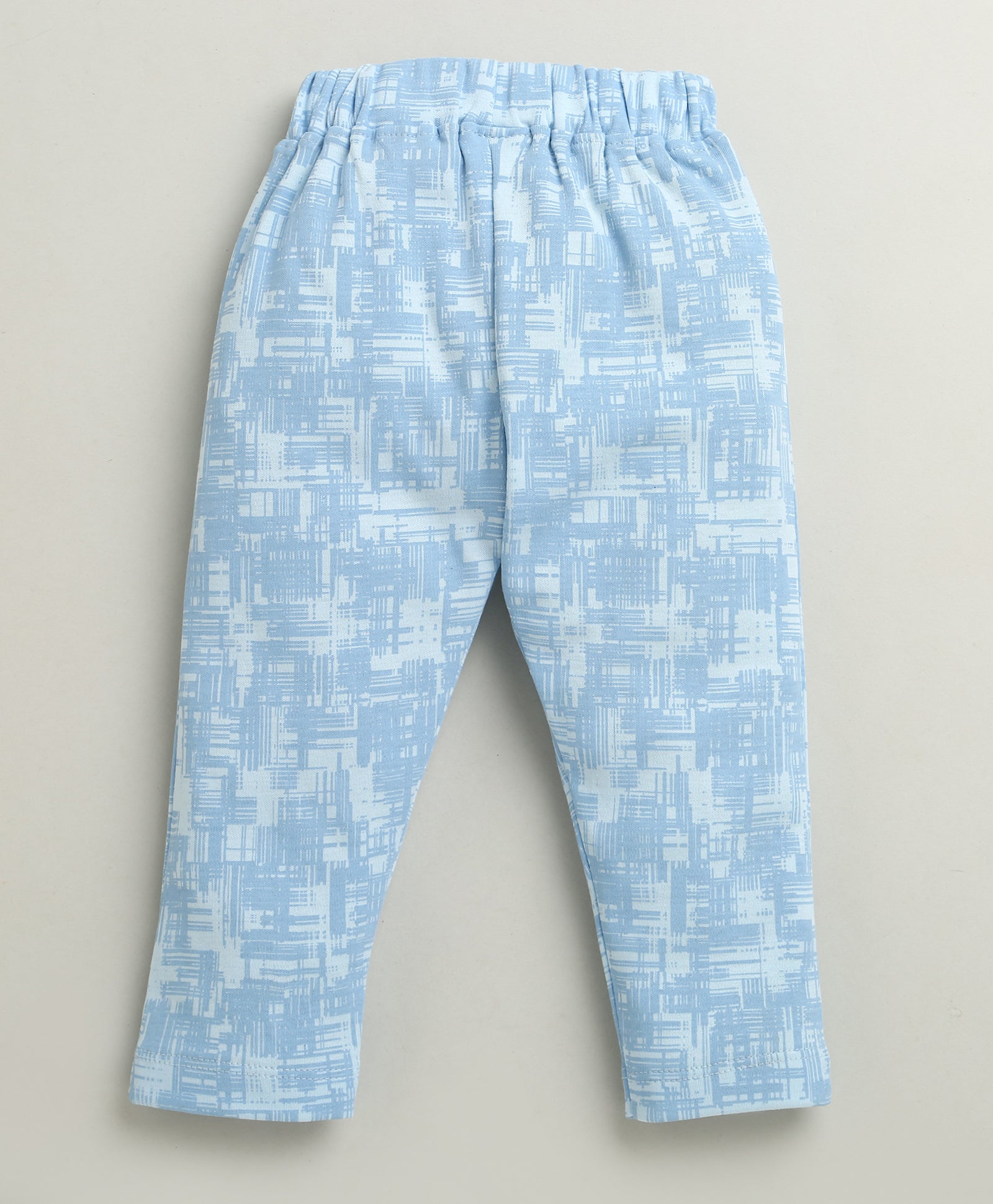 BUMZEE Sky Blue & White Boys Full Sleeves Cotton Formal Set With Attached Waistcoat