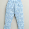 BUMZEE Sky Blue & White Boys Full Sleeves Cotton Formal Set With Attached Waistcoat