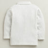 BUMZEE Green & White Boys Full Sleeves Cotton Formal Set With Attached Waistcoat