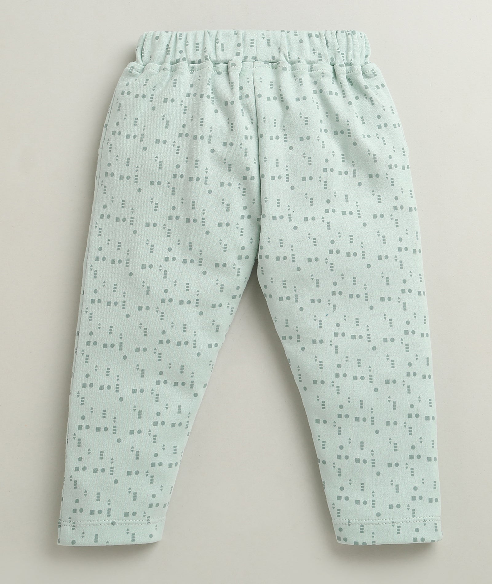 BUMZEE Green & White Boys Full Sleeves Cotton Formal Set With Attached Waistcoat