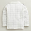 BUMZEE Navy & White Boys Full Sleeves Cotton Formal Set With Attached Waistcoat