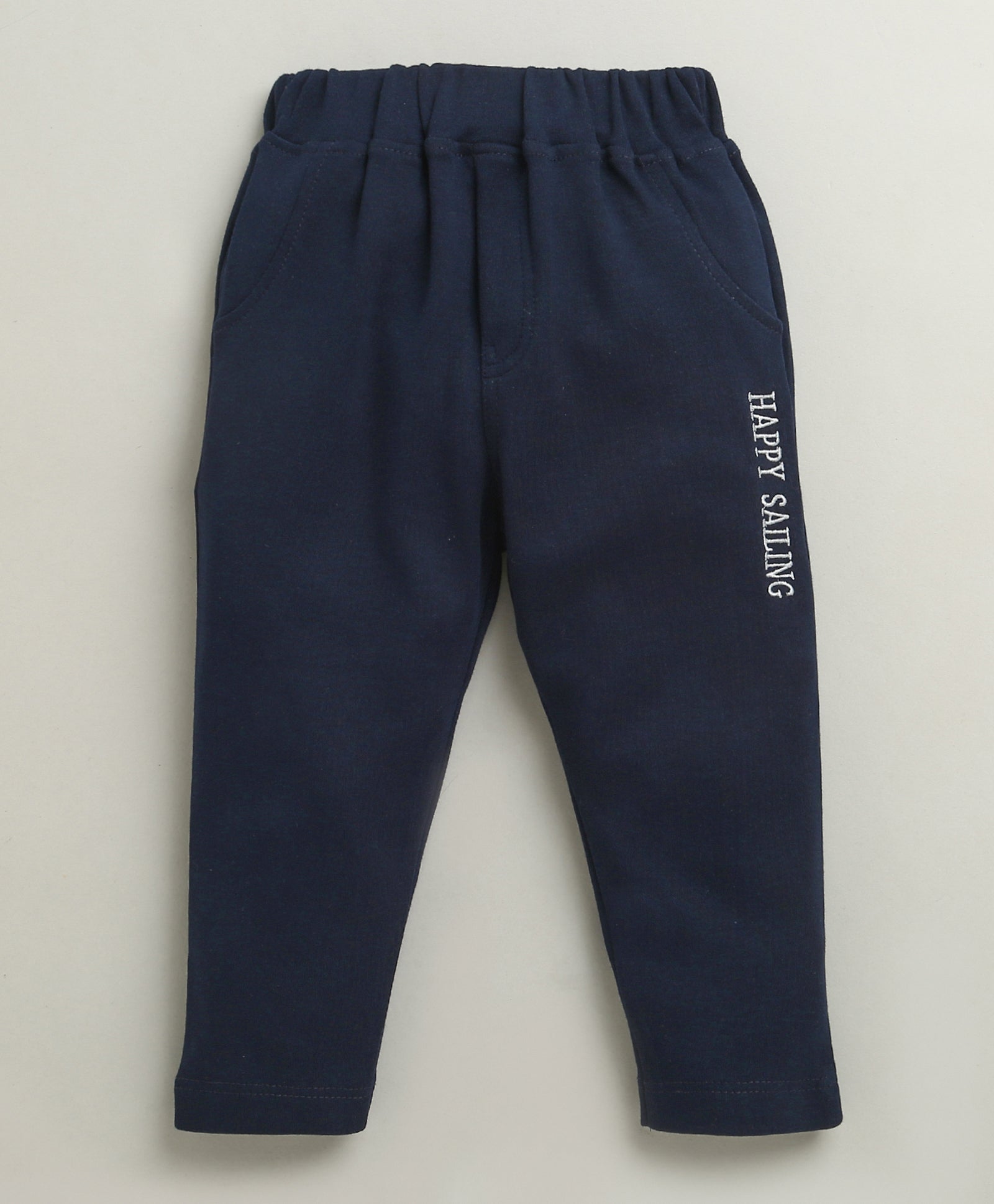BUMZEE Navy & White Boys Full Sleeves Cotton Formal Set With Attached Waistcoat
