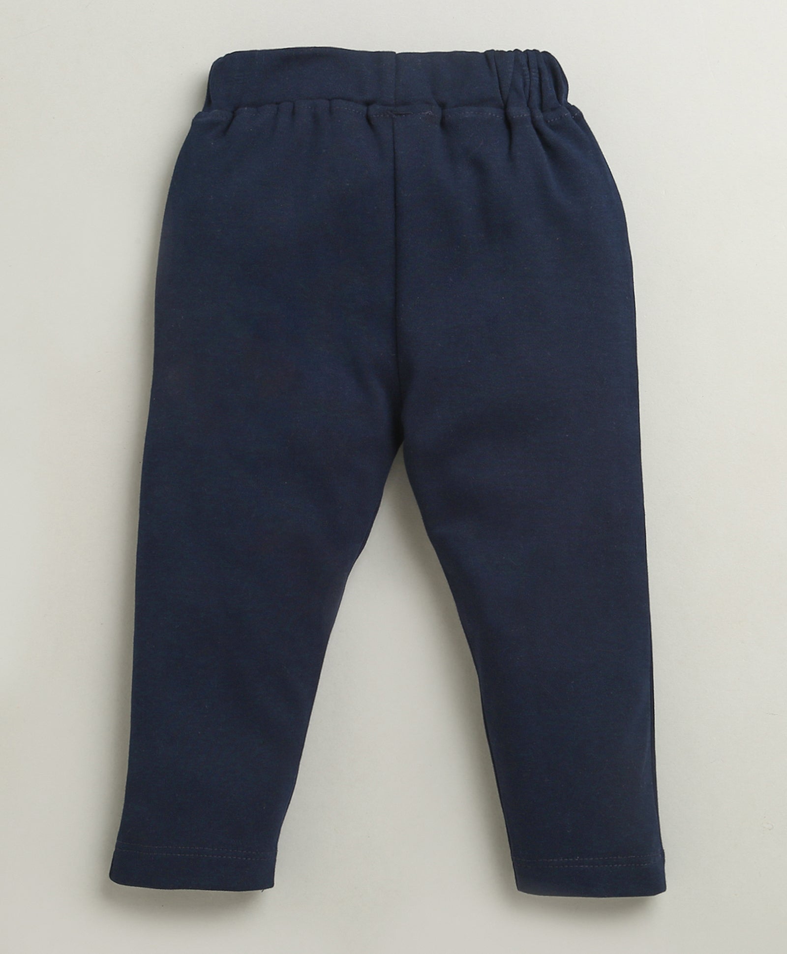 BUMZEE Navy & White Boys Full Sleeves Cotton Formal Set With Attached Waistcoat