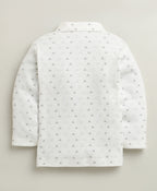 Bumzee Maroon & White Checked Formal Set, Full Sleeves, 100% Cotton