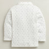 BUMZEE Maroon & White Boys Full Sleeves Cotton Formal Set With Attached Waistcoat