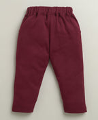 Bumzee Maroon & White Checked Formal Set, Full Sleeves, 100% Cotton