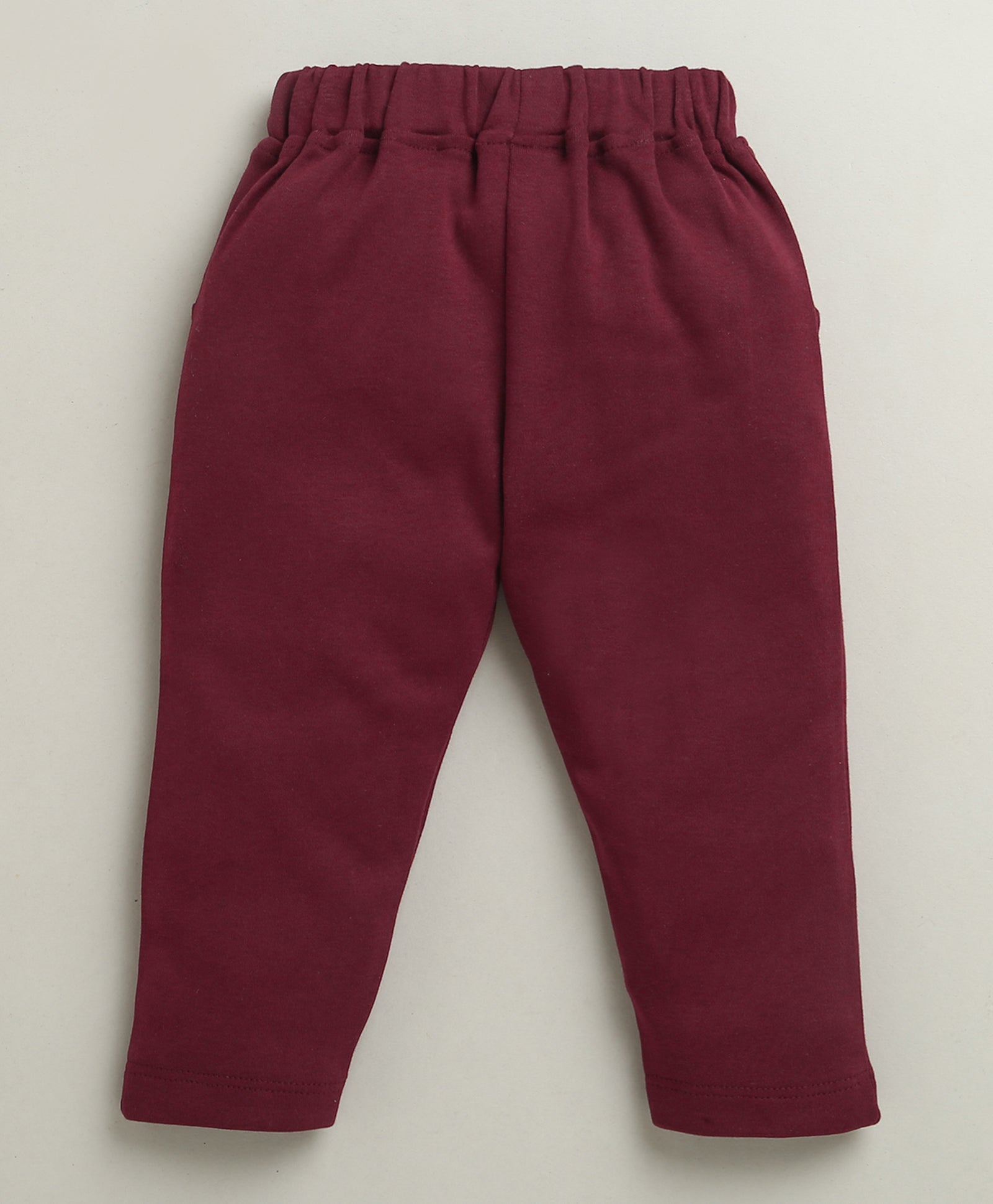BUMZEE Maroon & White Boys Full Sleeves Cotton Formal Set With Attached Waistcoat