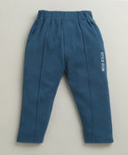 Bumzee Teal Blue & White Striped Formal Set, Full Sleeves, 100% Cotton