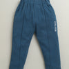 BUMZEE Teal Blue & White Boys Full Sleeves Cotton Formal Set With Attached Waistcoat