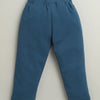 BUMZEE Teal Blue & White Boys Full Sleeves Cotton Formal Set With Attached Waistcoat