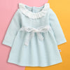 Sky Blue Girls Full Sleeves Cotton Frock / Dress
