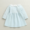 Sky Blue Girls Full Sleeves Cotton Frock / Dress
