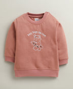 Bumzee Brick Red Embroidered Winter Set, Full Sleeves, Cotton Blend