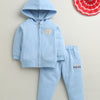 Sky Blue Boys Full Sleeves Cotton Blend Winter Set