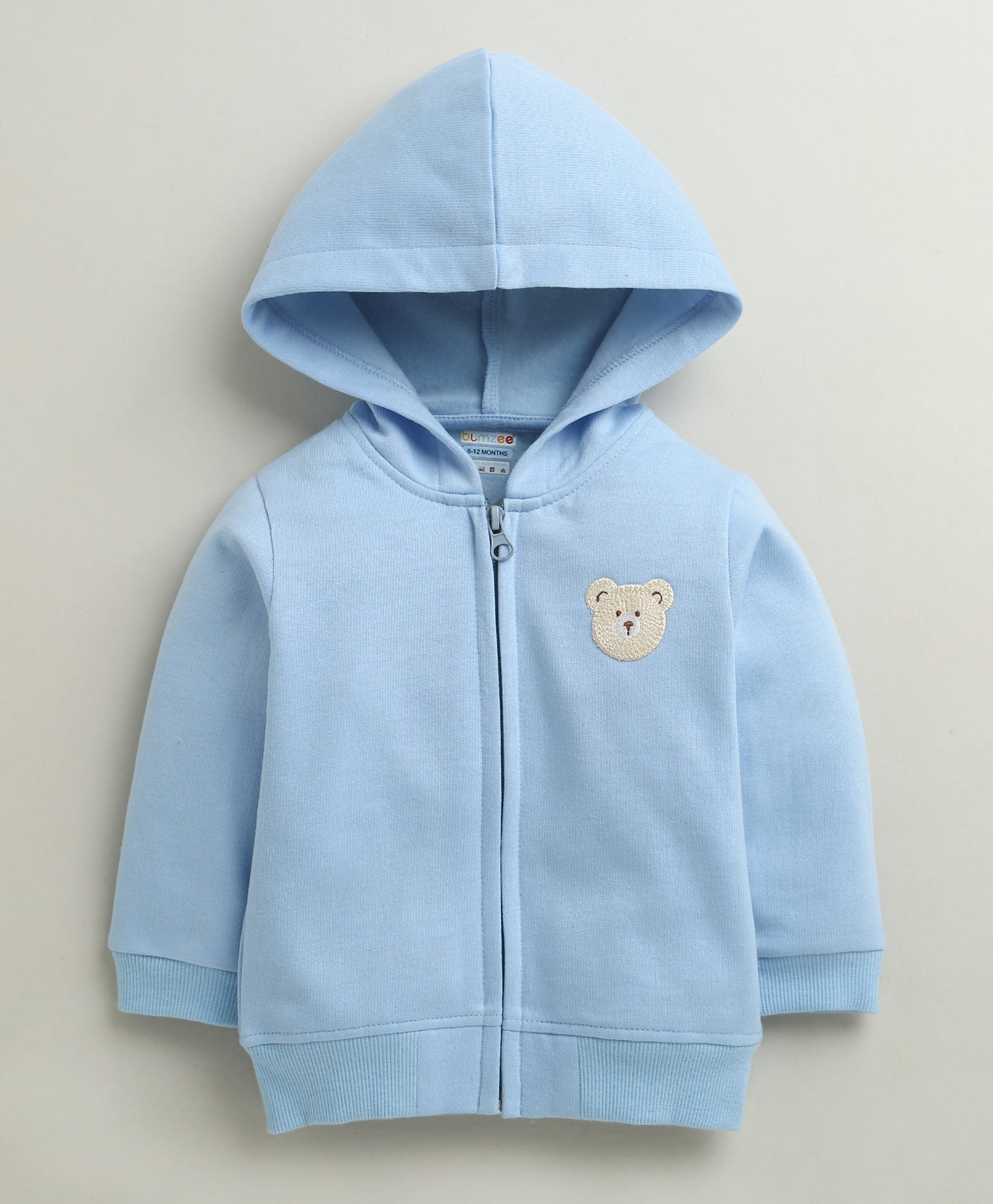 Sky Blue Boys Full Sleeves Cotton Blend Winter Set