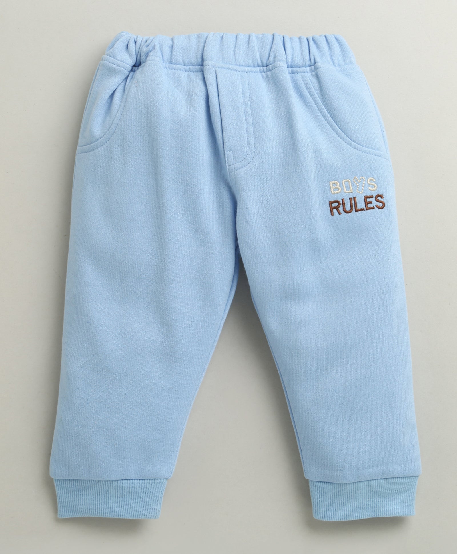 Sky Blue Boys Full Sleeves Cotton Blend Winter Set
