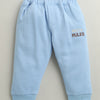 Sky Blue Boys Full Sleeves Cotton Blend Winter Set