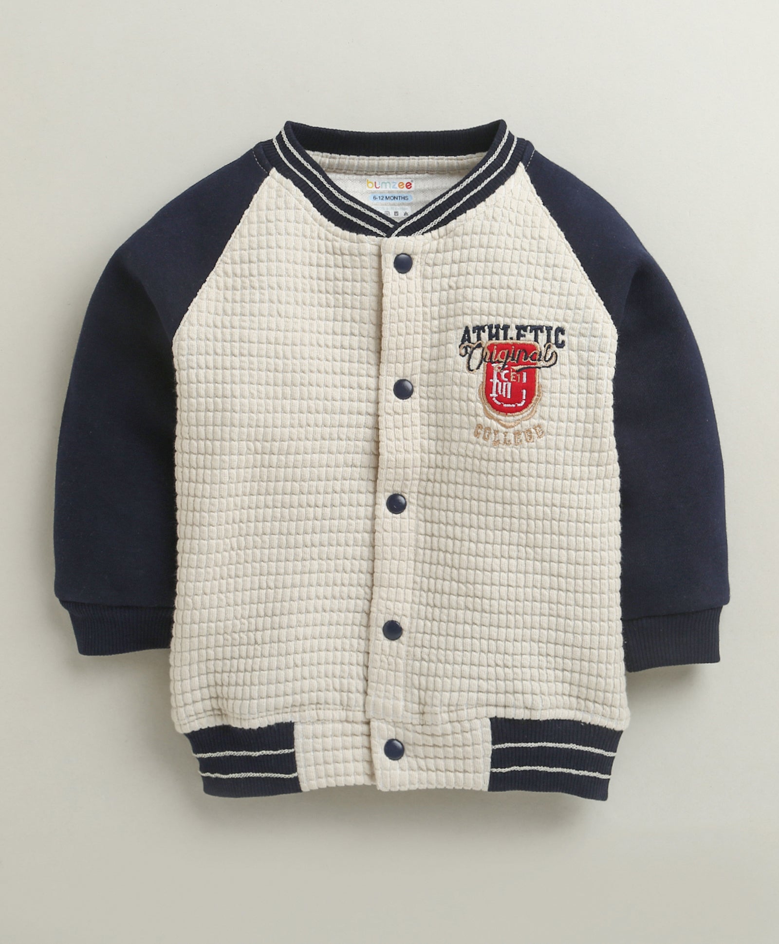 Navy & Beige Boys Full Sleeves Cotton Blend Winter Set