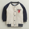 Navy & Beige Boys Full Sleeves Cotton Blend Winter Set