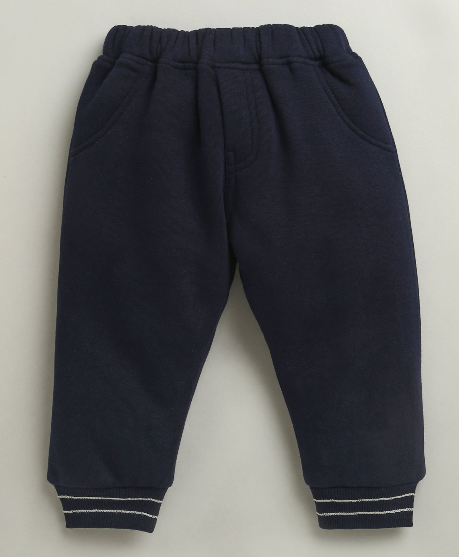 Navy & Beige Boys Full Sleeves Cotton Blend Winter Set