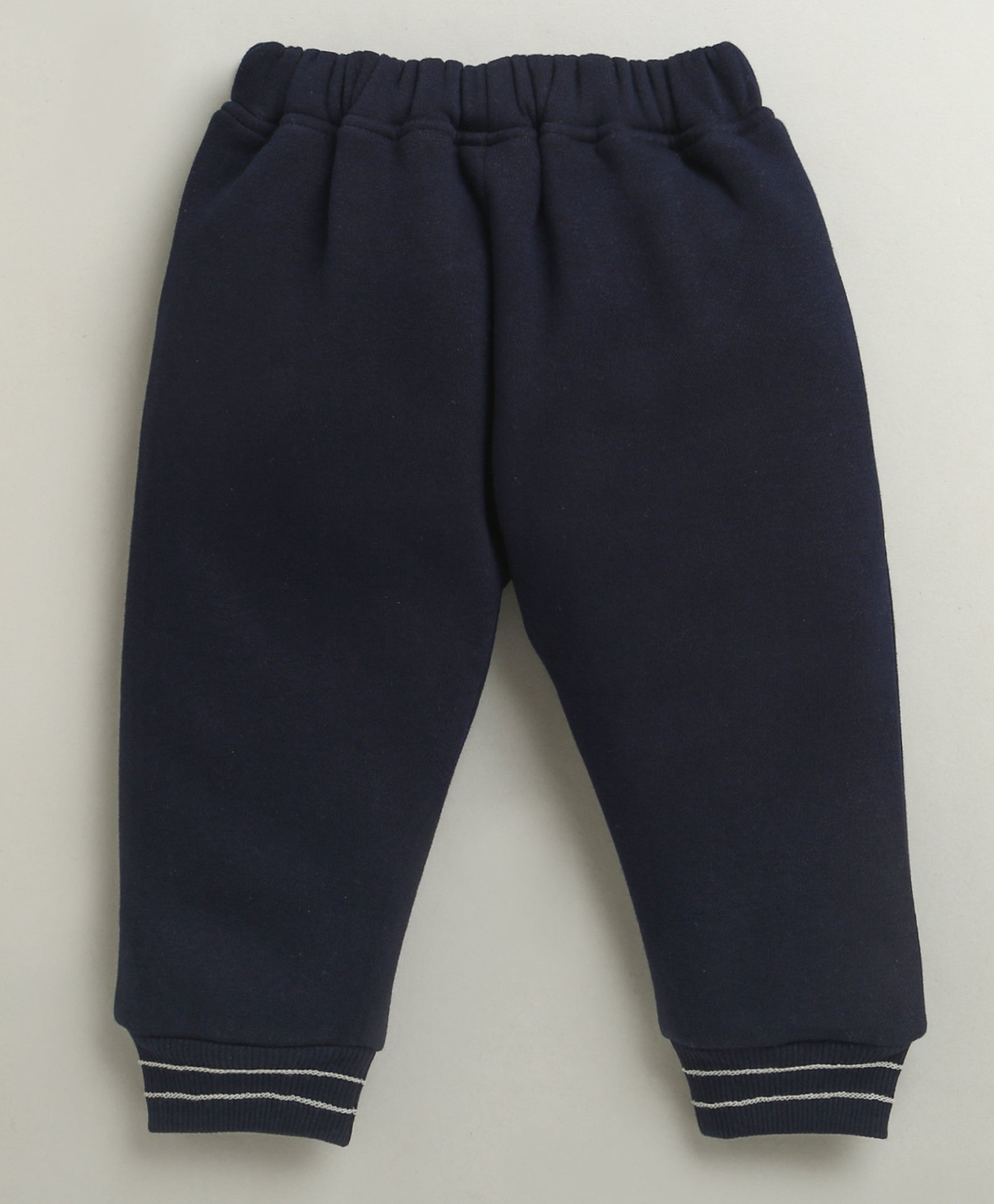 Navy & Beige Boys Full Sleeves Cotton Blend Winter Set