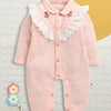 Pink Girls Full Sleeves Cotton Trendy Sleepsuit / Romper