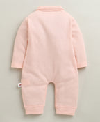 Bumzee Pink Embroidered Sleepsuit, Full Sleeves, 100% Cotton