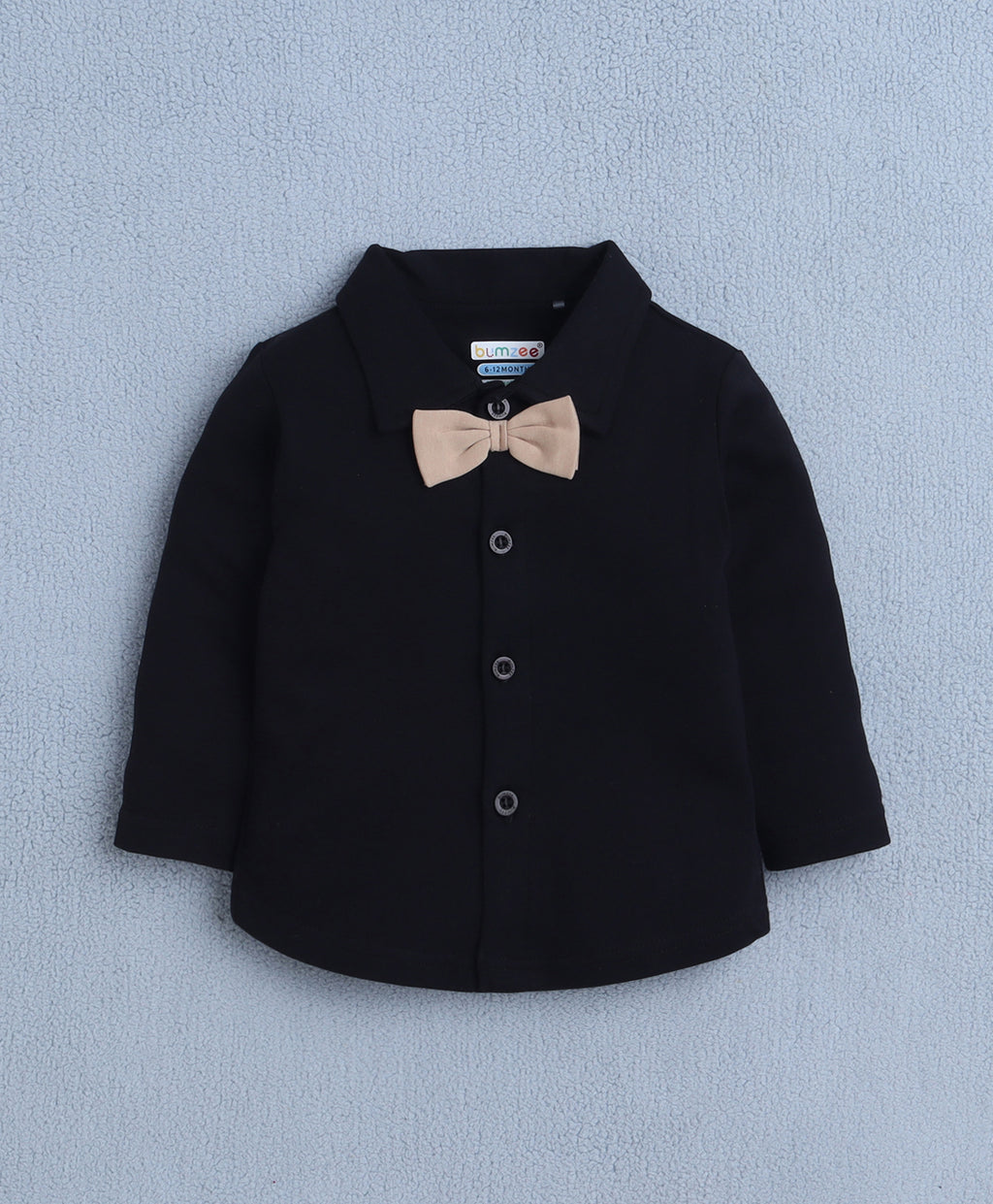 Bumzee Black & Beige Formal Set, Full Sleeves, 100% Cotton, with Waistcoat (Style Peb10794)