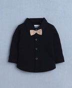 Bumzee Black & Beige Formal Set, Full Sleeves, 100% Cotton, with Waistcoat (Style Peb10794)