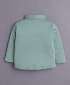Bumzee Beige & Green Formal Set, Full Sleeves, 100% Cotton