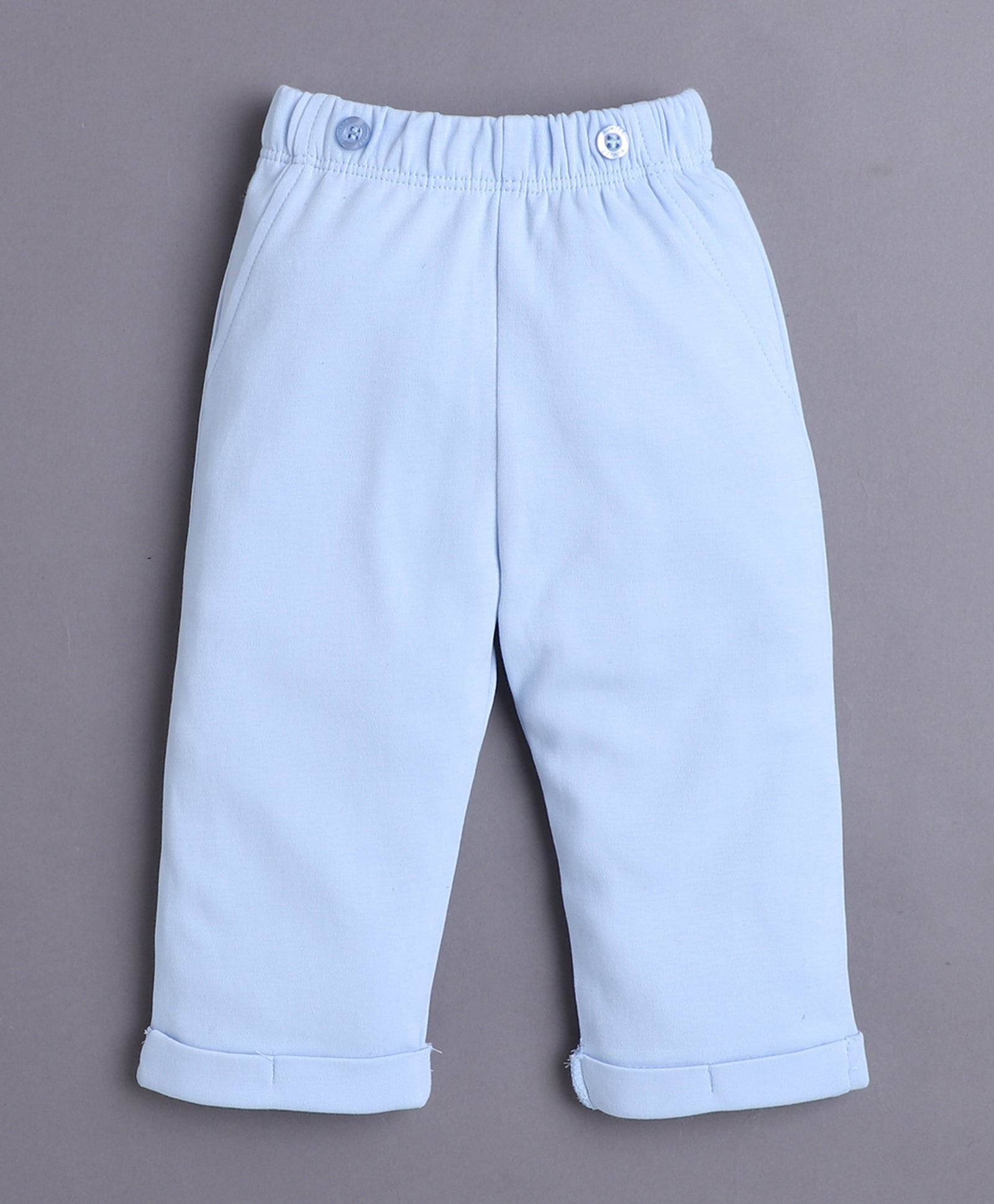 Boys 100% Cotton Floral Bodysuit Set - Powder Blue & White