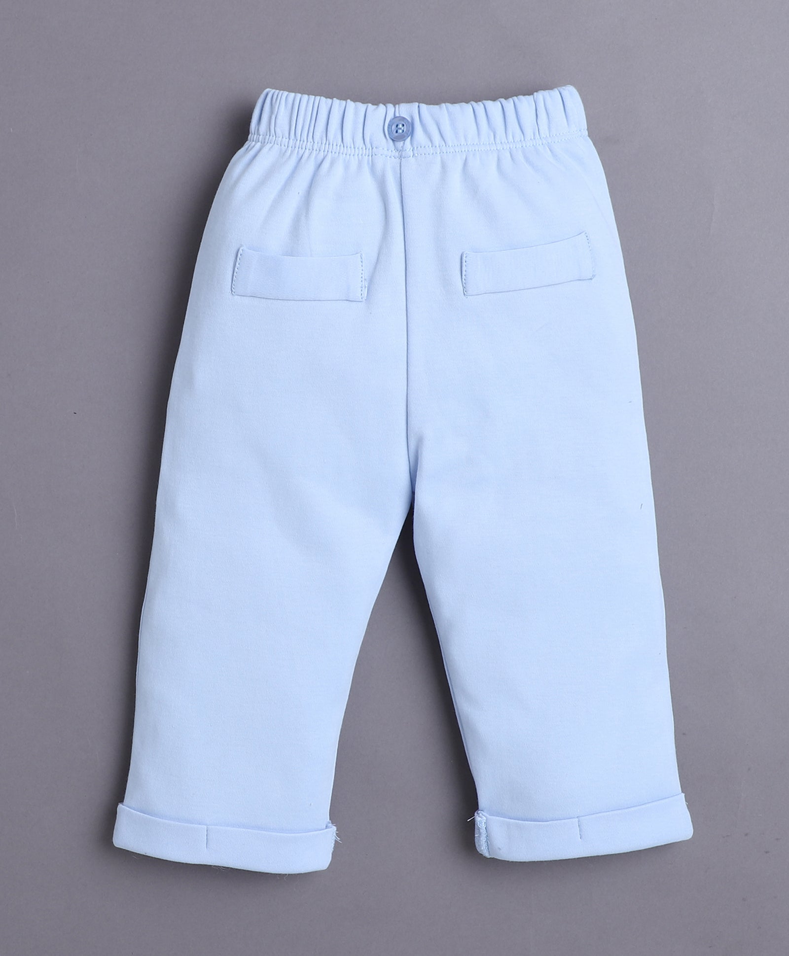 Boys 100% Cotton Floral Bodysuit Set - Powder Blue & White