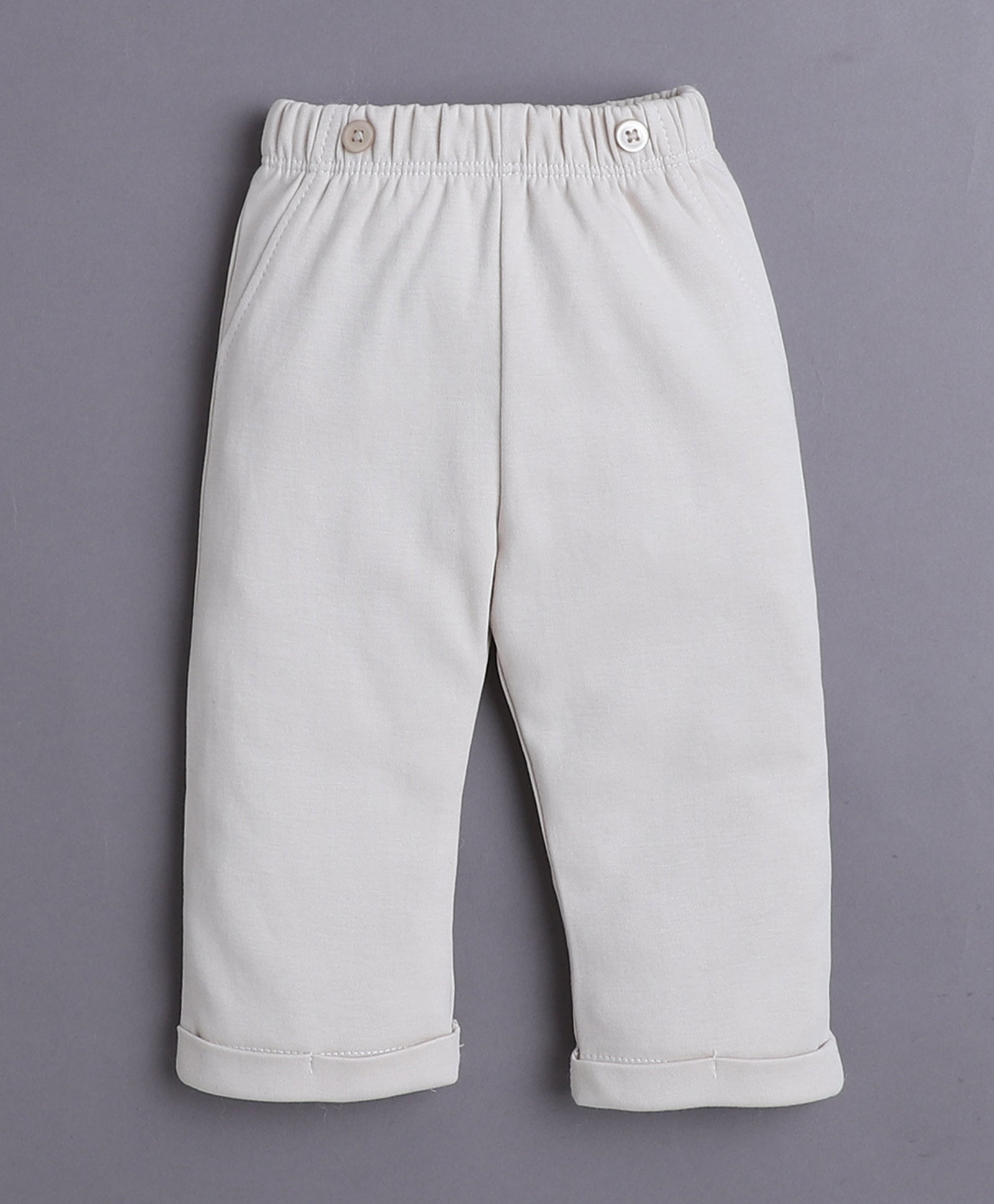 Beige & Green Boys Full Sleeves Bodysuit Pant Set With Suspender & Cap