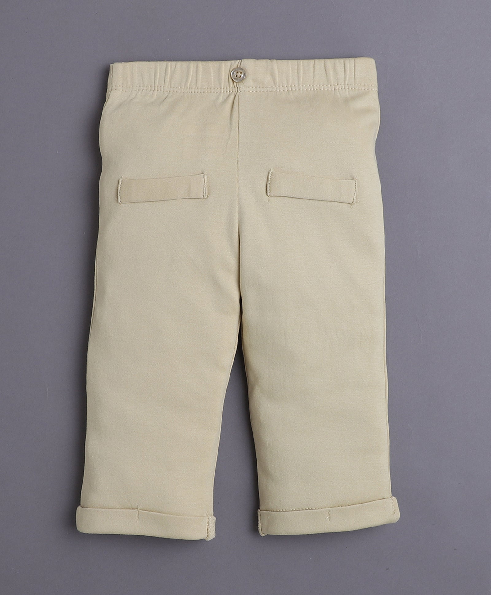 Khaki & Black Boys Full Sleeves Bodysuit Pant Set With Suspender & Cap
