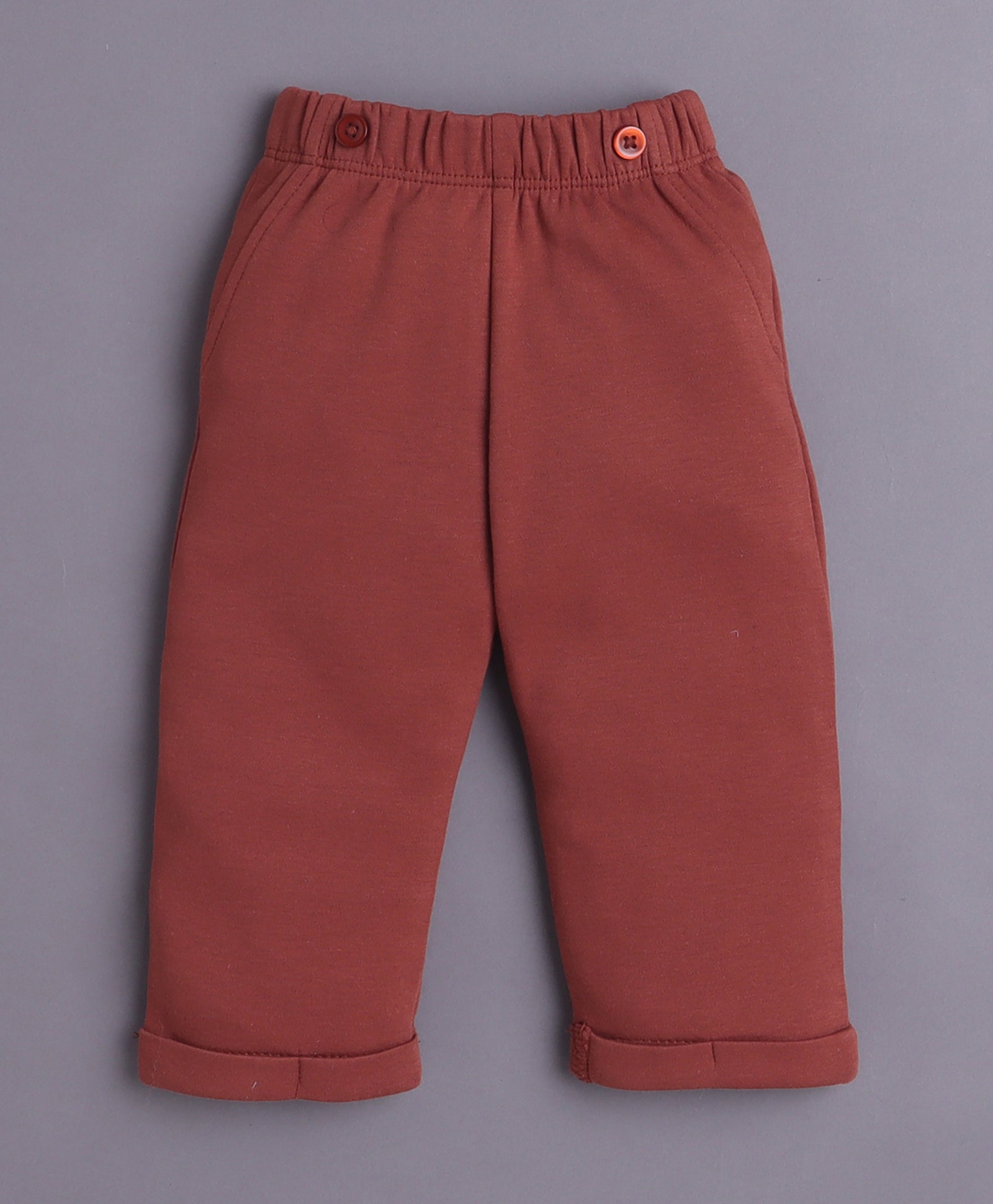 Brown & Cream Boys Full Sleeves Bodysuit Pant Set With Suspender & Cap