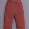 Brown & Cream Boys Full Sleeves Bodysuit Pant Set With Suspender & Cap