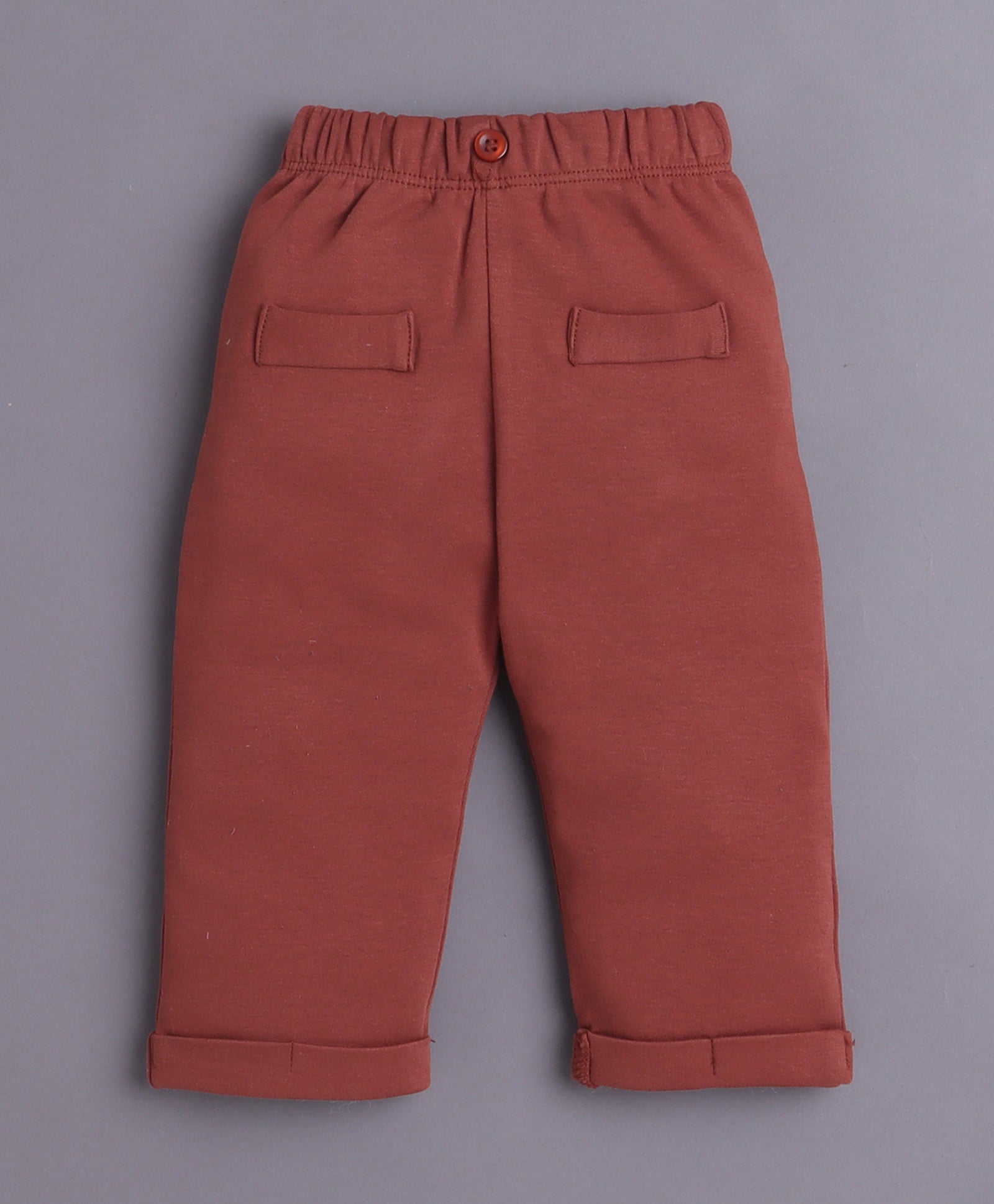 Brown & Cream Boys Full Sleeves Bodysuit Pant Set With Suspender & Cap
