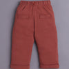 Brown & Cream Boys Full Sleeves Bodysuit Pant Set With Suspender & Cap