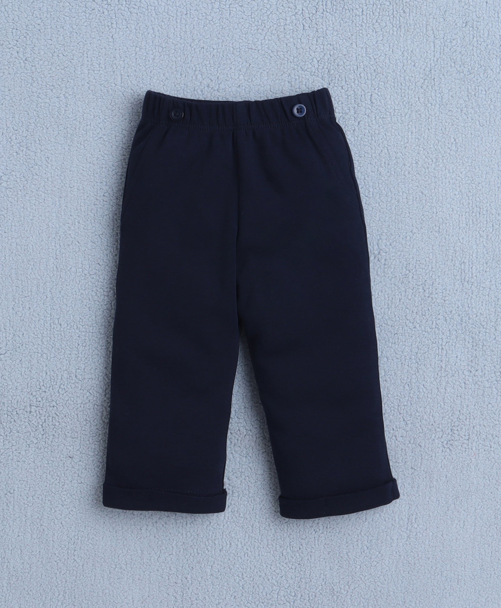 Lavender & Navy Boys Full Sleeves Bodysuit Pant Set With Suspender & Cap
