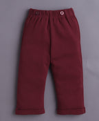 Bumzee White & Maroon Floral Print Bodysuit Set, Full Sleeves, 100% Cotton