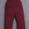 White & Maroon Boys Full Sleeves Bodysuit Pant Set With Suspender & Cap