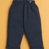 BUMZEE Navy & Sky Blue Boys Full Sleeves Shirt Pant Set With Suspender & Cap