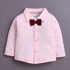 BUMZEE Maroon & Pink Boys Full Sleeves Shirt Pant Set With Suspender & Cap