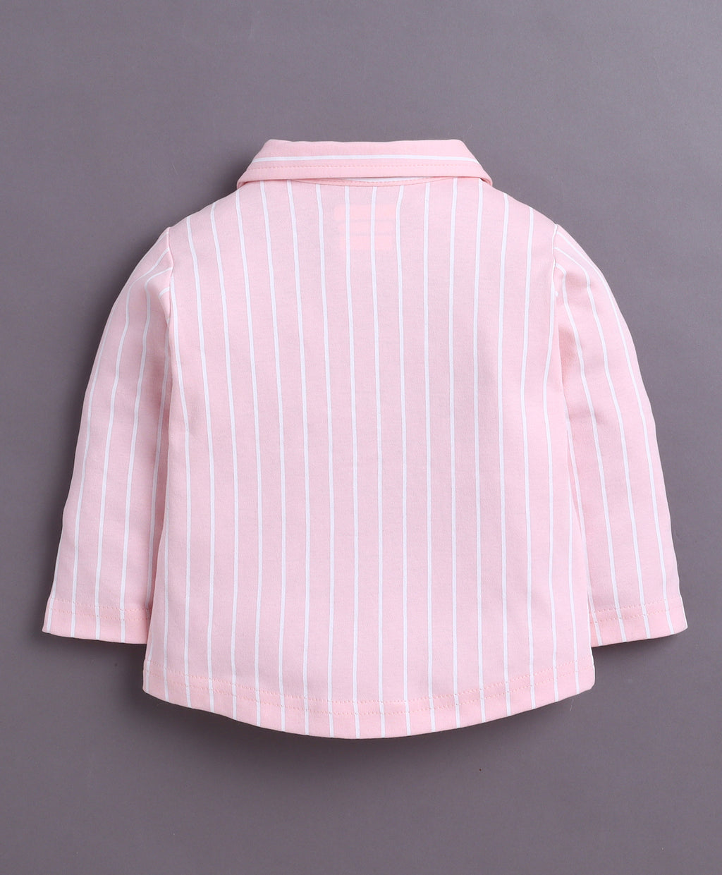 Bumzee Maroon & Pink Striped Formal Set, Full Sleeves, 100% Cotton