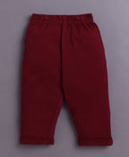 Bumzee Maroon & Pink Striped Formal Set, Full Sleeves, 100% Cotton