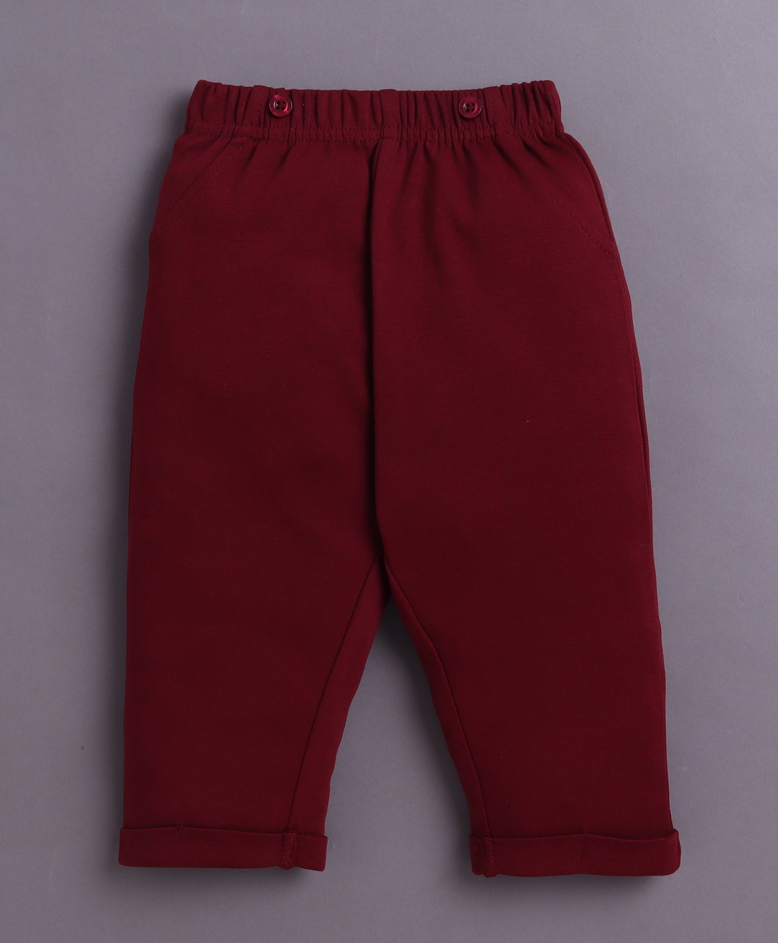 BUMZEE Maroon & Pink Boys Full Sleeves Shirt Pant Set With Suspender & Cap